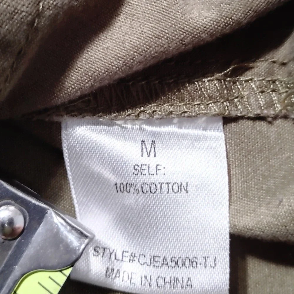 Elodie‎ Womens Olive Green Cotton Asymmetrical Zip Utility Moto Jacket Size M